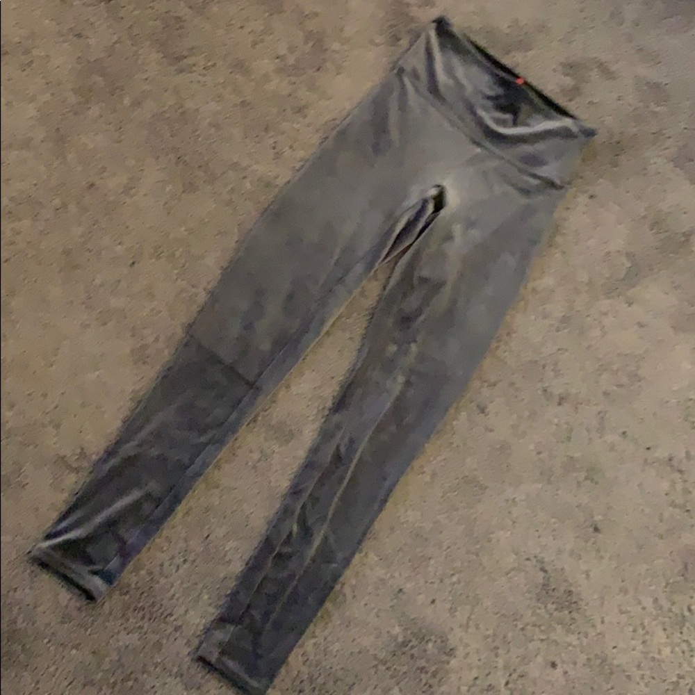 Gray velvet spanx leggings